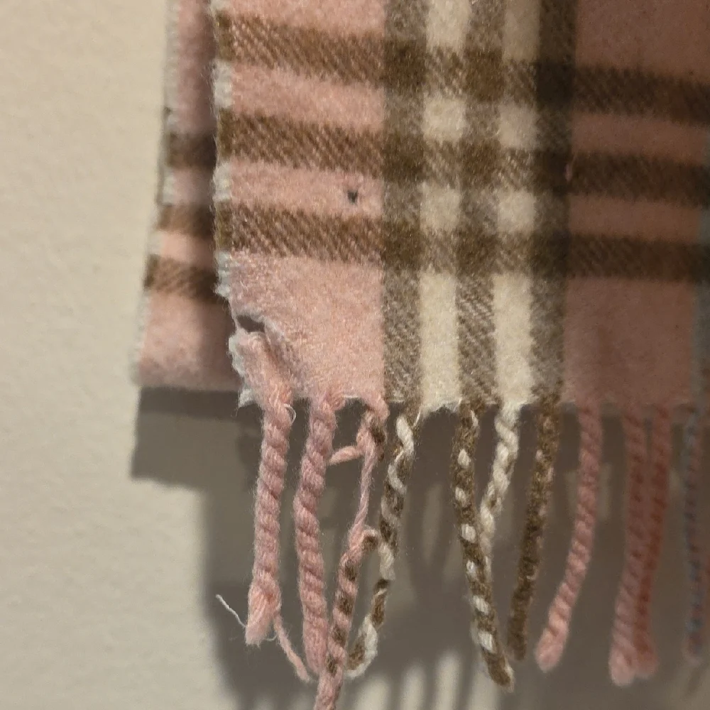 Burberry Pink and Brown Cashmere Scarf